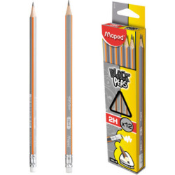 OŁÓWEK DREWNIANY MAPED BLACK'PEPS 2H Z GUMKĄ
