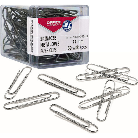 Spinacze metalowe OFFICE PRODUCTS, 77mm, w pudełku