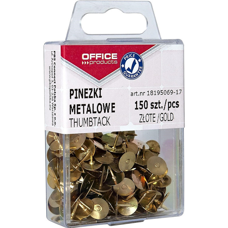 Pinezki metalowe OFFICE PRODUCTS, w pudełku, 150 s