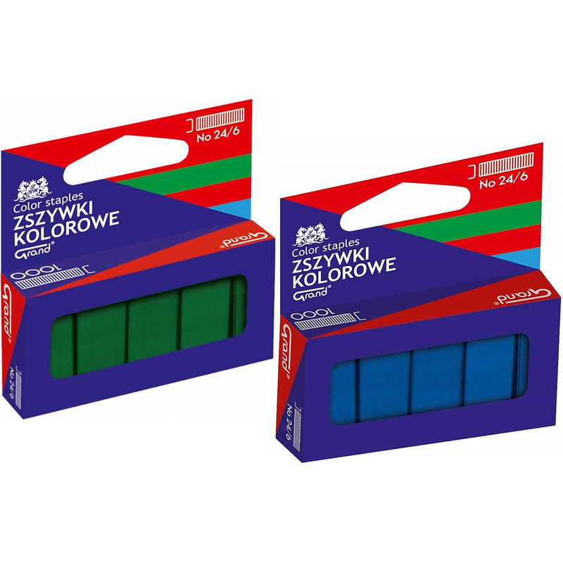 Zszywki Grand 26/6 zielone (1000)