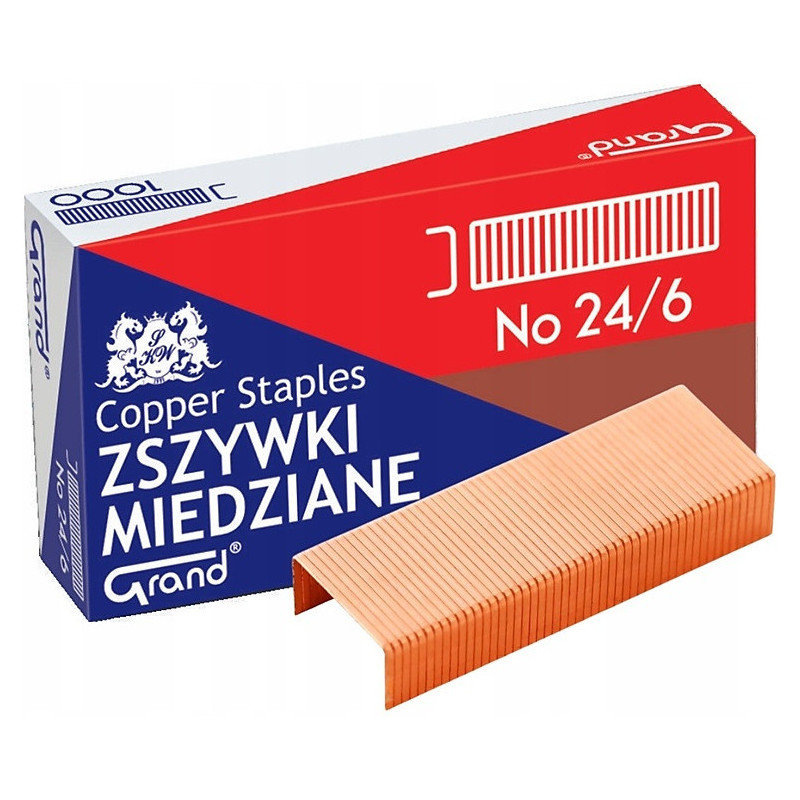 Zszywki Grand 24/6 miedziane (1000)