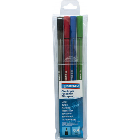 Cienkopisy Donau D-Fine 0.4mm 4 kolory