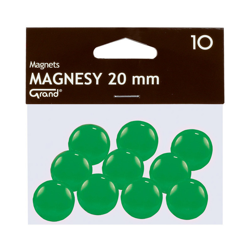 Magnesy do tablic Grand śr.20mm zielone (10)