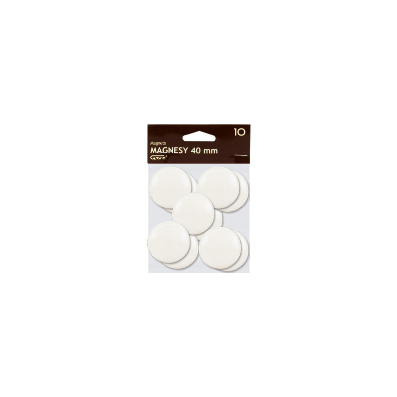 Magnesy do tablic Grand śr.40mm białe (10)