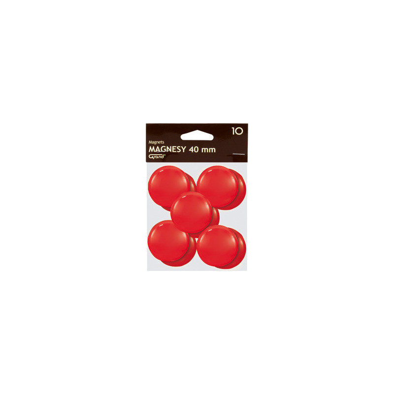 Magnesy do tablic Grand śr.40mm czerwone (10)