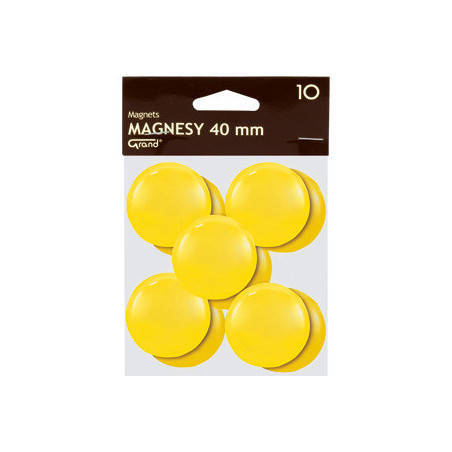 Magnesy do tablic Grand śr.40mm żółte (10)