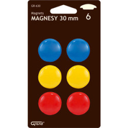 Magnesy do tablic Grand śr.30mm 3 kolory (3x2)