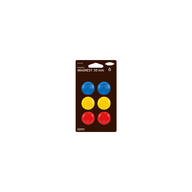 Magnesy do tablic Grand śr.30mm 3 kolory (3x2)