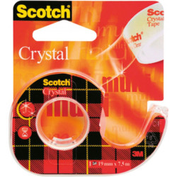 TAŚMA BIUROWA SCOTCH CRYSTAL 19mm/7.5m + PODAJNIK