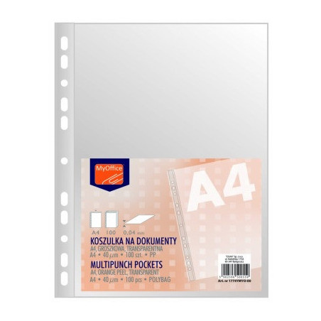 KOSZULKI MyOFFICE A4/40um GROSZKOWE (100)