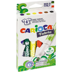 FLAMASTRY DO TKANIN CARIOCA 6 KOLORÓW