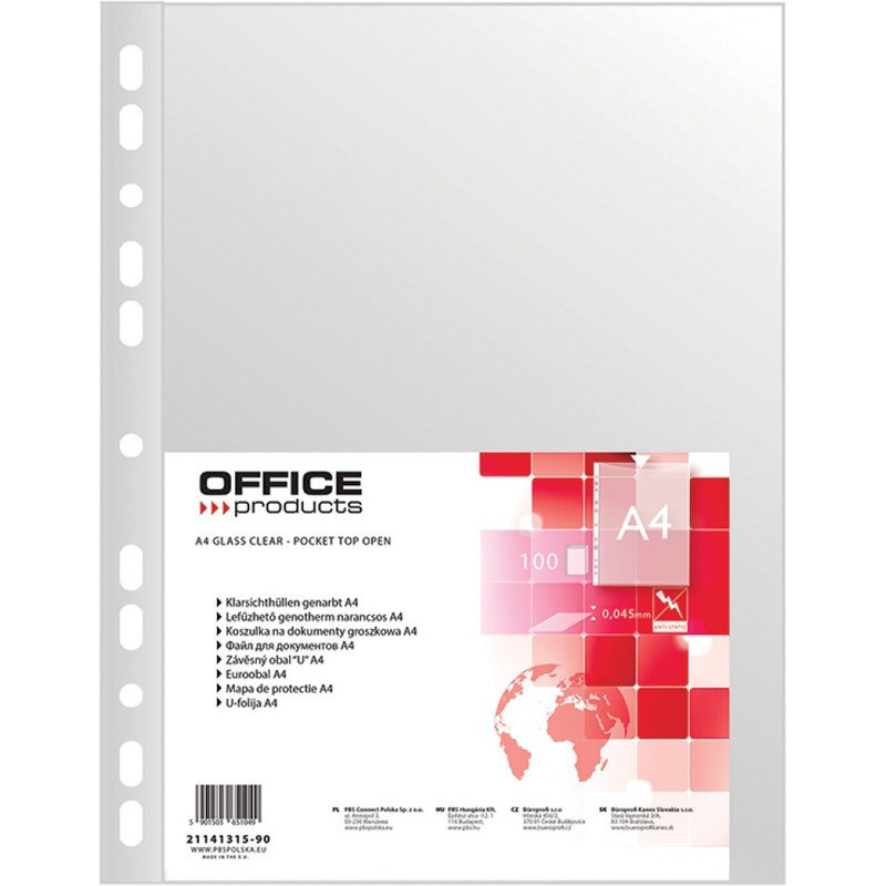 Koszulki Office Products A4/45um groszkowe (100)