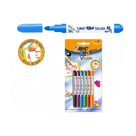 MARKERY DO TABLIC BIC KIDS VELLEDA 6 KOLORÓW
