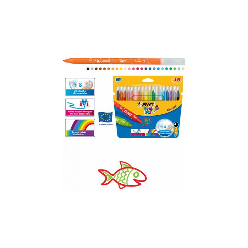 Flamastry BiC Kids Kid Couleur 18 kolorów