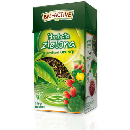 Herbata Big-Active 100g zielona z kawałkami opuncji