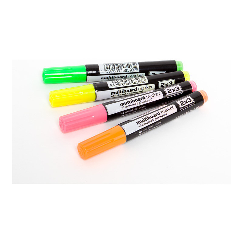 MARKER KREDOWY 2x3 10mm 4 KOLORY FLUO