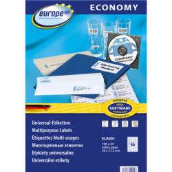 Etykiety Europe100 A4 38x21.2mm białe (100)