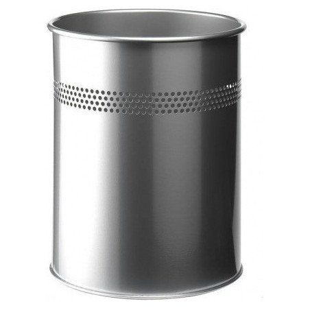 KOSZ NA ŚMIECI DURABLE 15L METALOWY SREBRNY