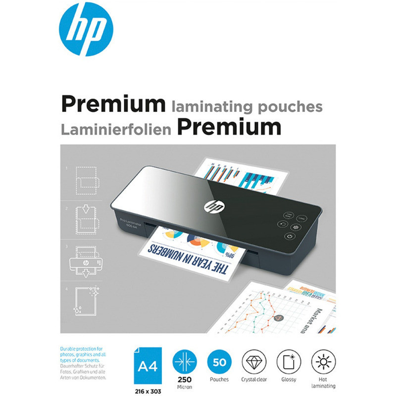 FOLIA LAMINACYJNA HP PREMIUM A4/250uM BŁYSK (50)