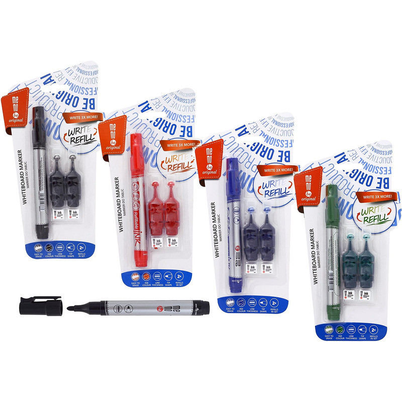 Marker do tablic MemoBe MM010 (+ 2 tusze) czerwony