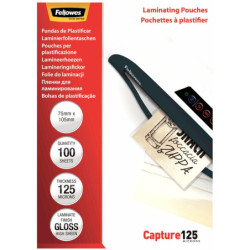 Folia laminacyjna Fellowes 75x105mm/125um błyszczaca (100)