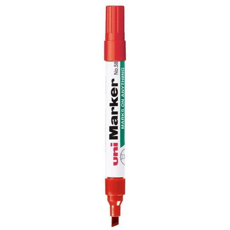 Marker permanentny Uni No.580B ścięty czerwony