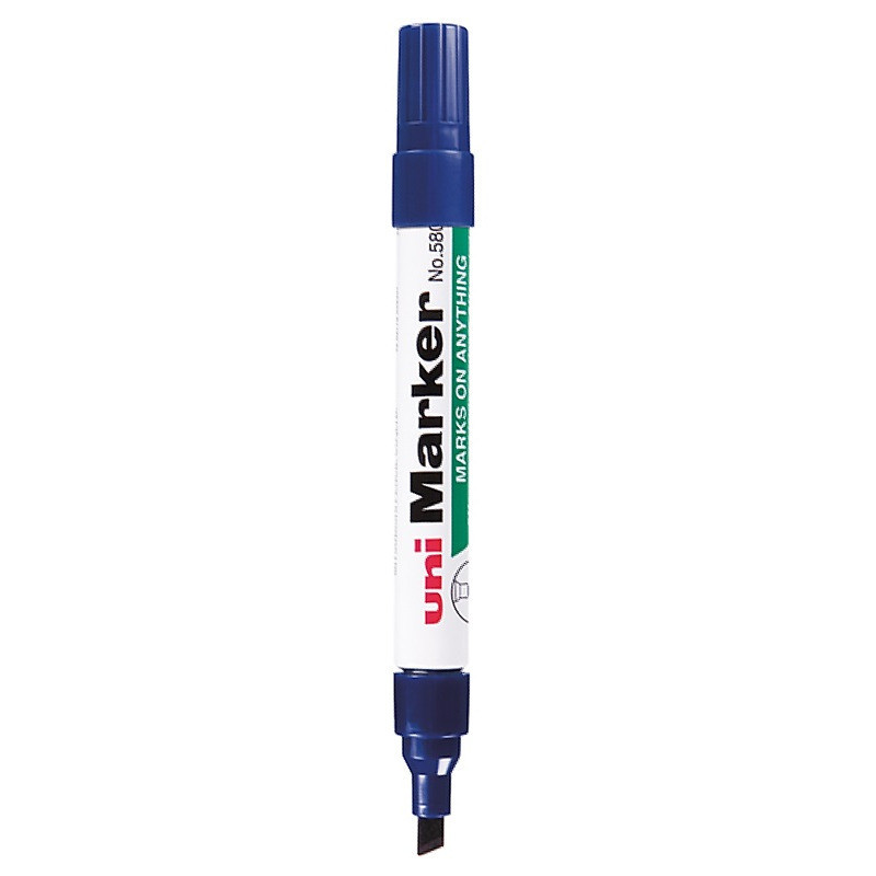 Marker permanentny Uni No.580B ścięty niebieski