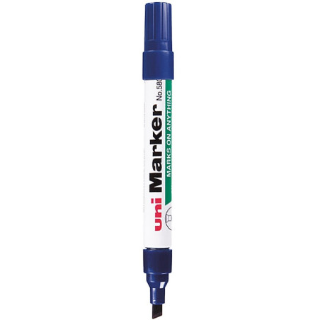 Marker permanentny Uni No.580B ścięty niebieski