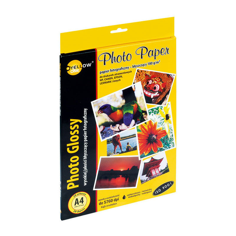 PAPIER FOTO YELLOW ONE A4 180g BŁYSK (20)