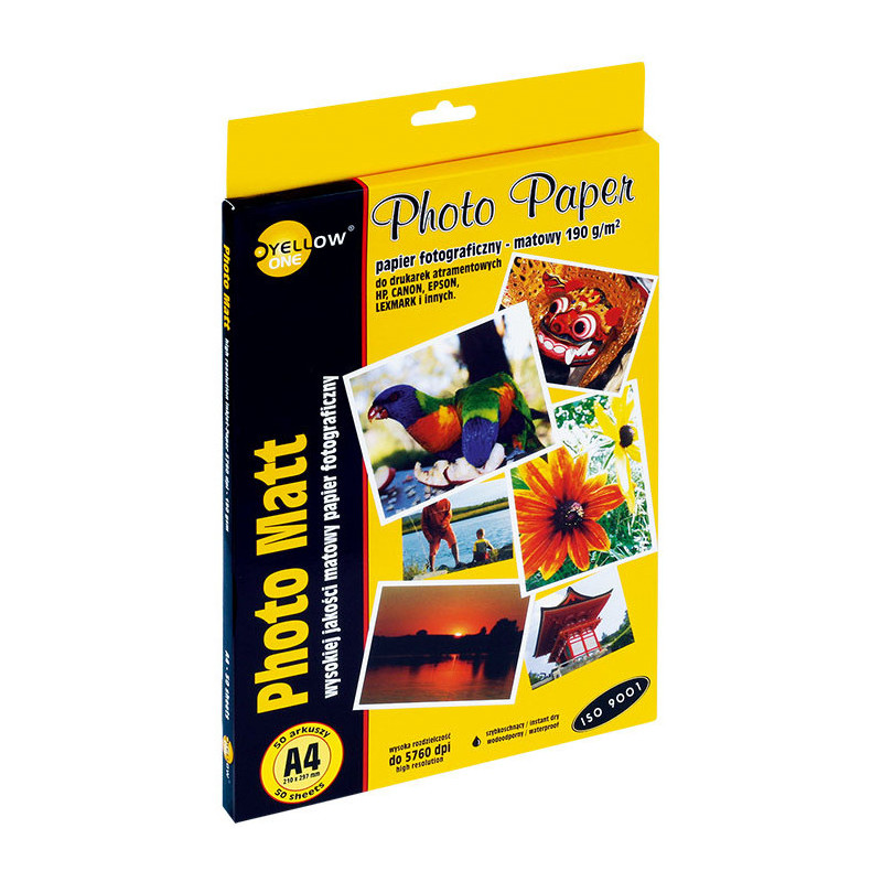 PAPIER FOTO YELLOW ONE A4 190g MAT (50)