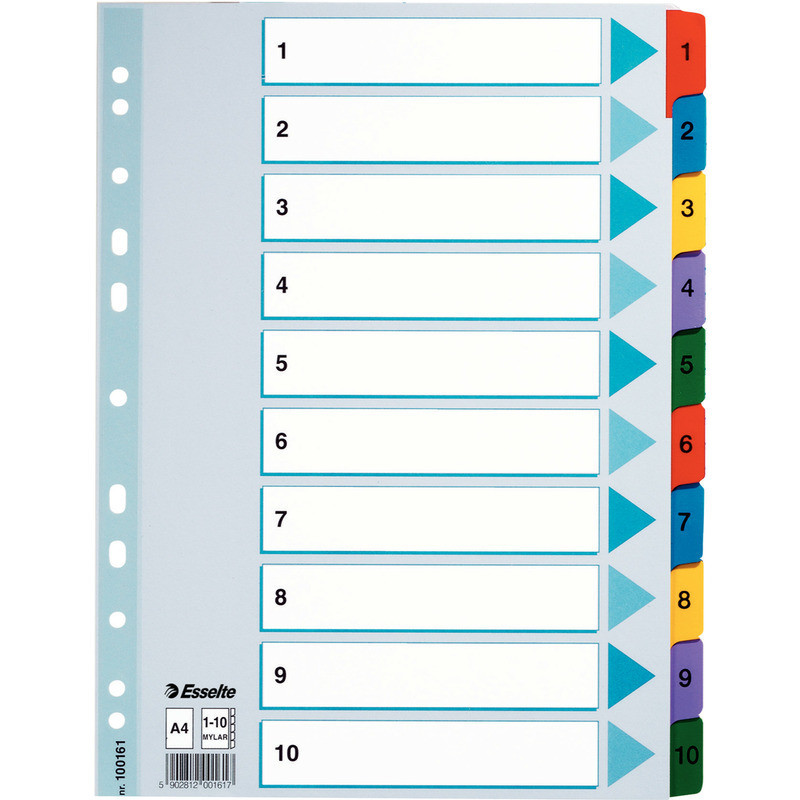 PRZEKŁADKI MYLAR ESSELTE A4 1-10