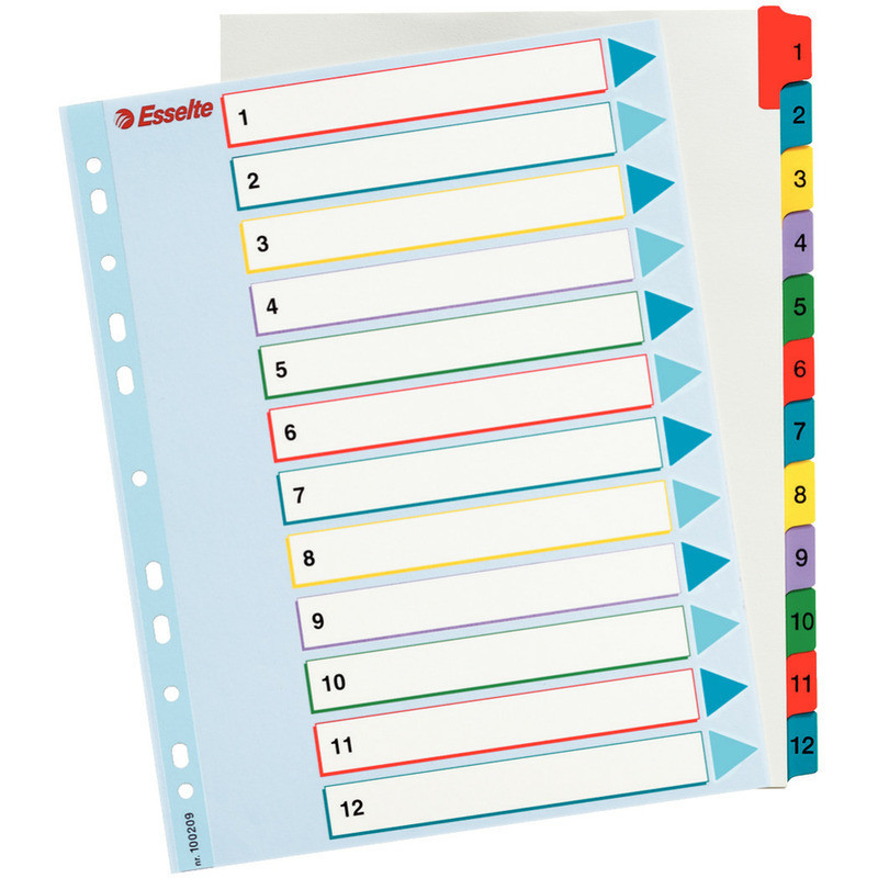 PRZEKŁADKI MYLAR ESSELTE A4 1-12