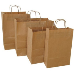 TORBA PAPIEROWA 24x10x36cm BRĄZOWA
