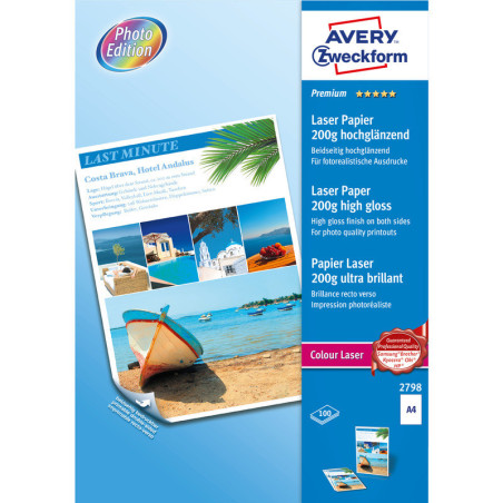 PAPIER FOTO AVERY A4 200g BŁYSK (100)