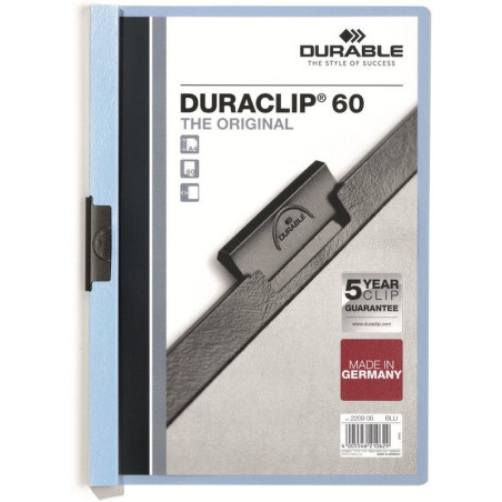 SKOROSZYT Z KLIPSEM DURABLE DURACLIP 60 NIEBIESKI