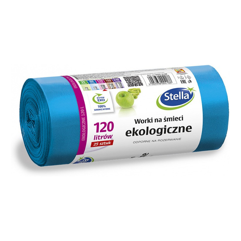 WORKI NA ŚMIECI 120L LDPE NIEBIESKIE (25)