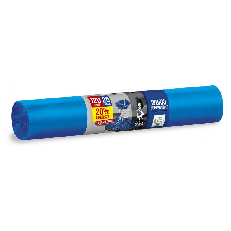 WORKI NA ŚMIECI 120L LDPE NIEBIESKIE (25)