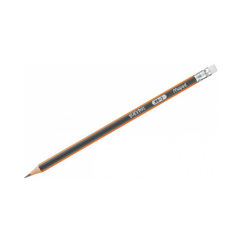 OŁÓWEK DREWNIANY MAPED BLACK'PEPS HB Z GUMKĄ