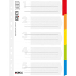 Przekładki kartonowe Office Products A4 5 kolorów